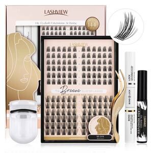 Lashview DIY Eyelash Extensions Kit The Breeze 144 Clusters